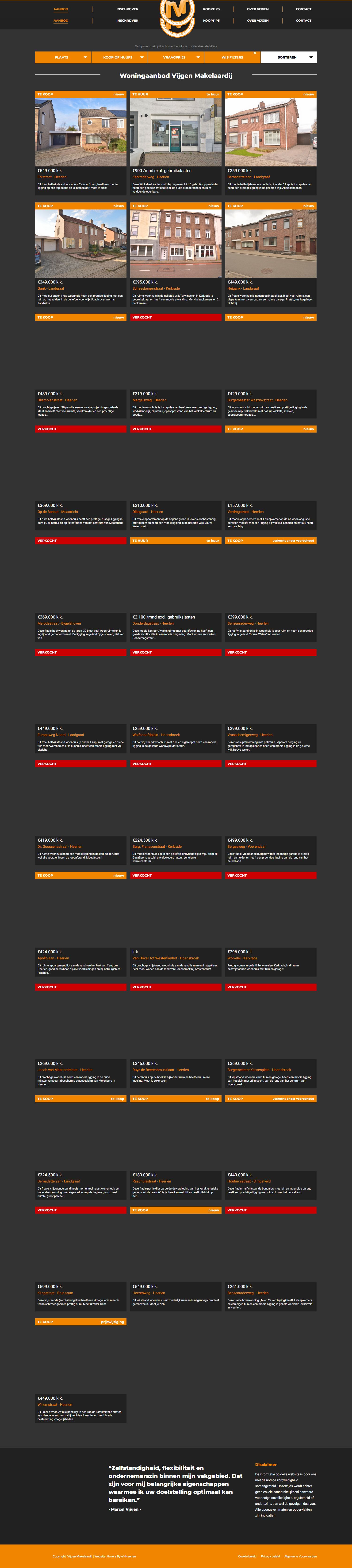 Screenshot van de website van www.vijgen.nl