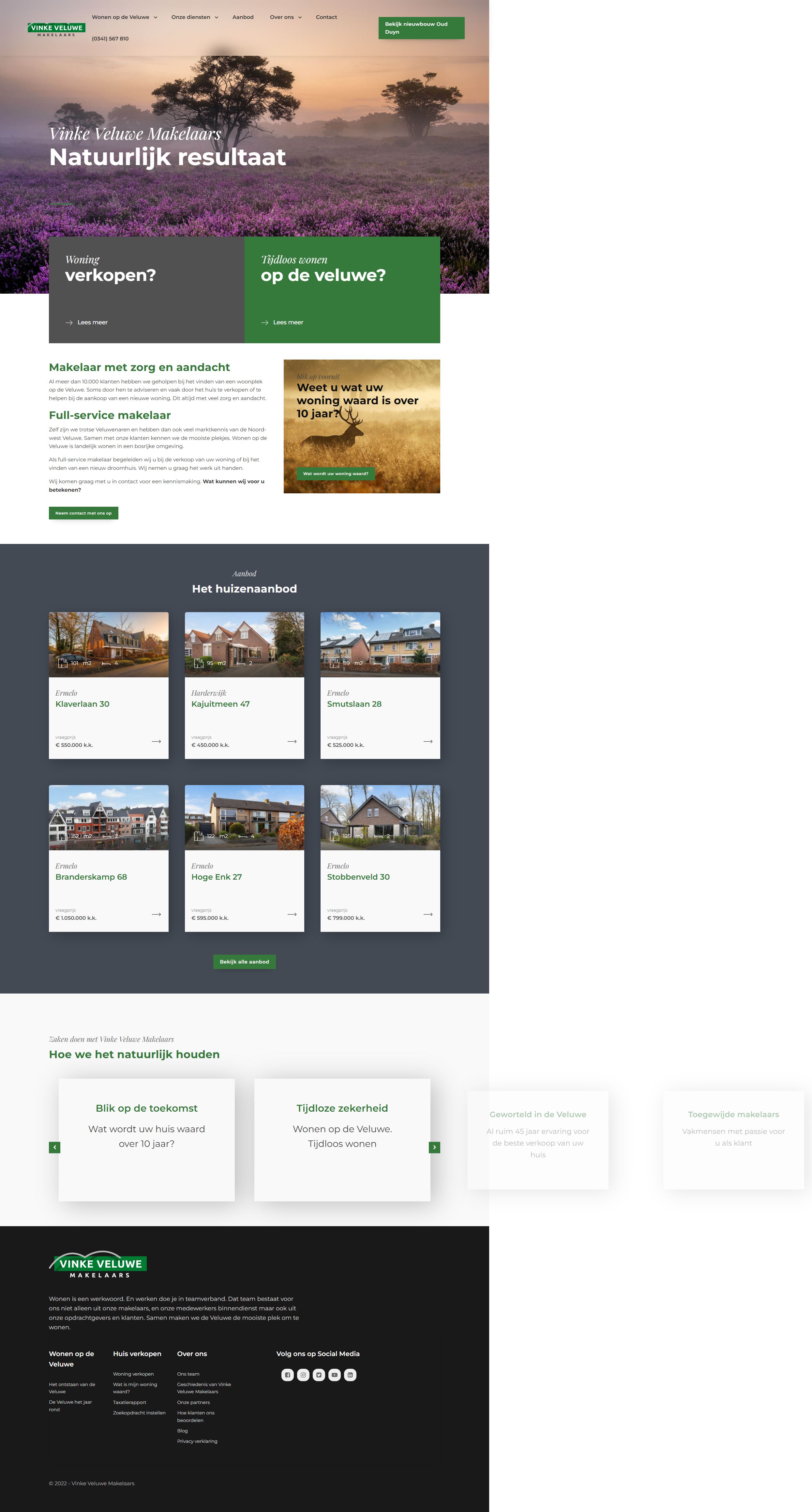 Screenshot van de website van www.vinkeveluwe.nl