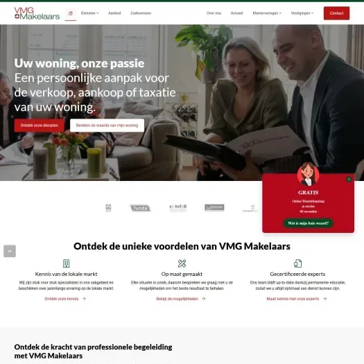 Screenshot der Website von www.vmg-makelaars.nl