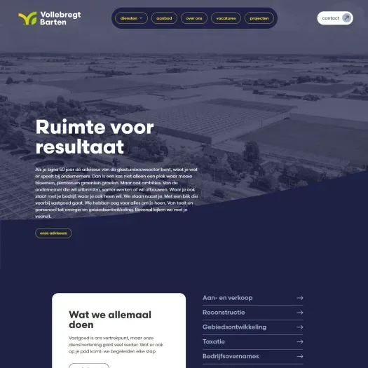 Screenshot der Website von www.volbar.nl