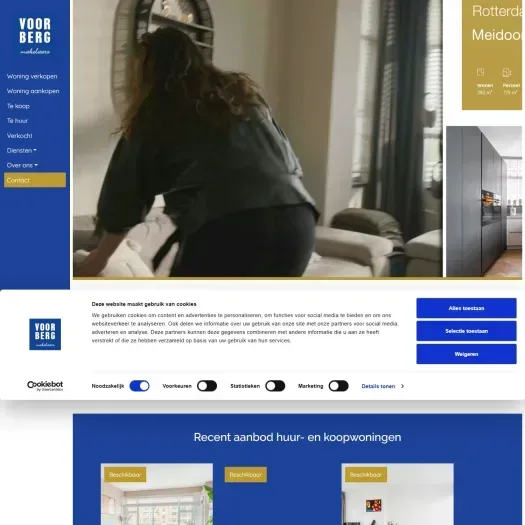 Screenshot van de website van www.voorberg.nl