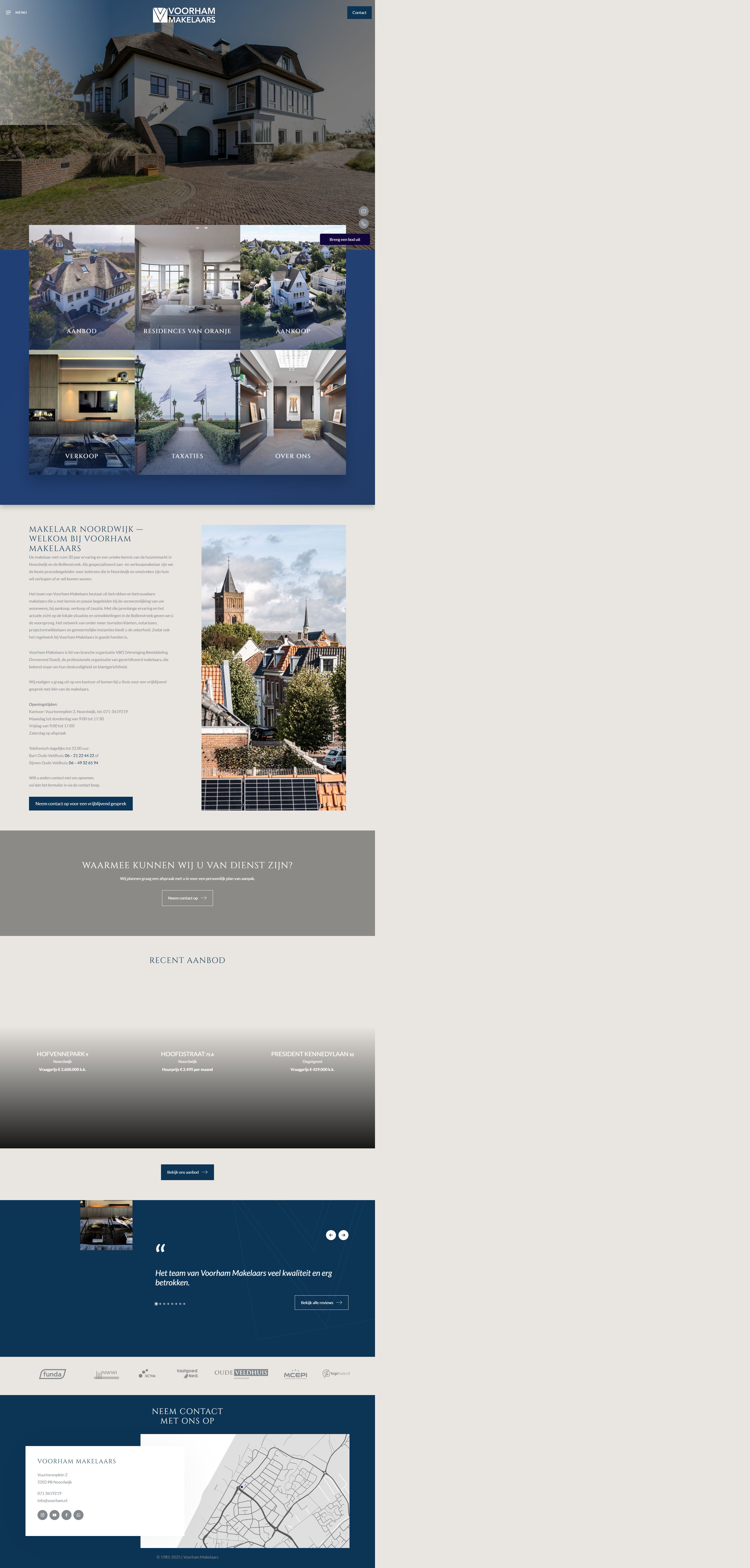 Screenshot van de website van www.voorham.nl