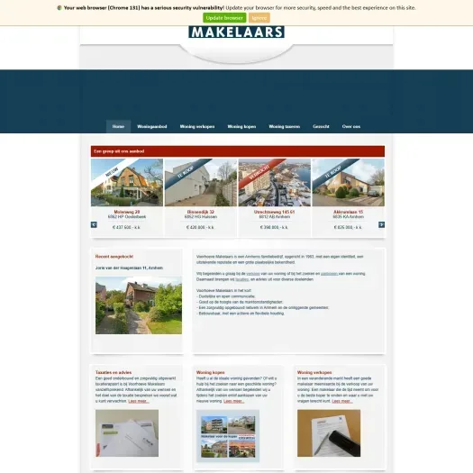 Capture d'écran du site web de www.voorhoeve.nl