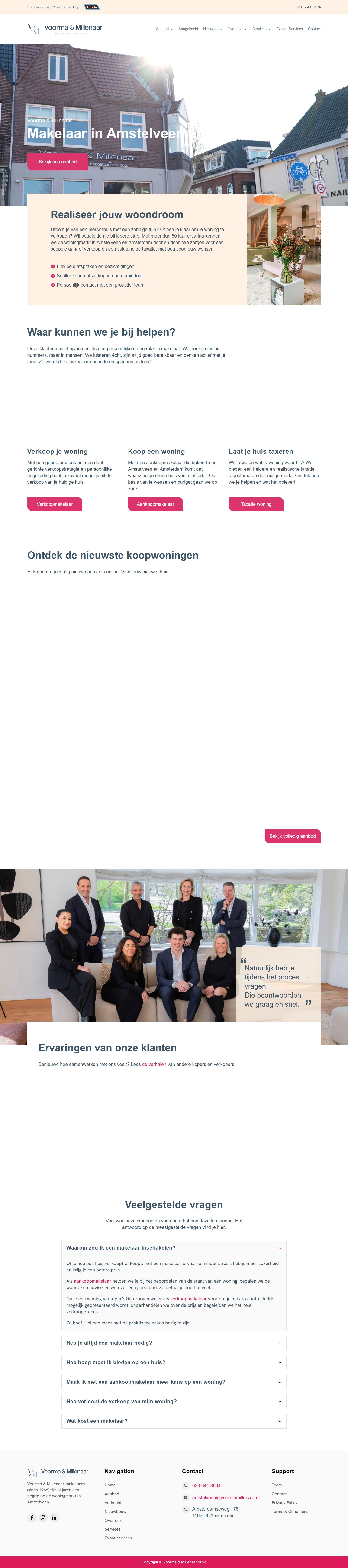 Screenshot van de website van www.voormamillenaar.nl