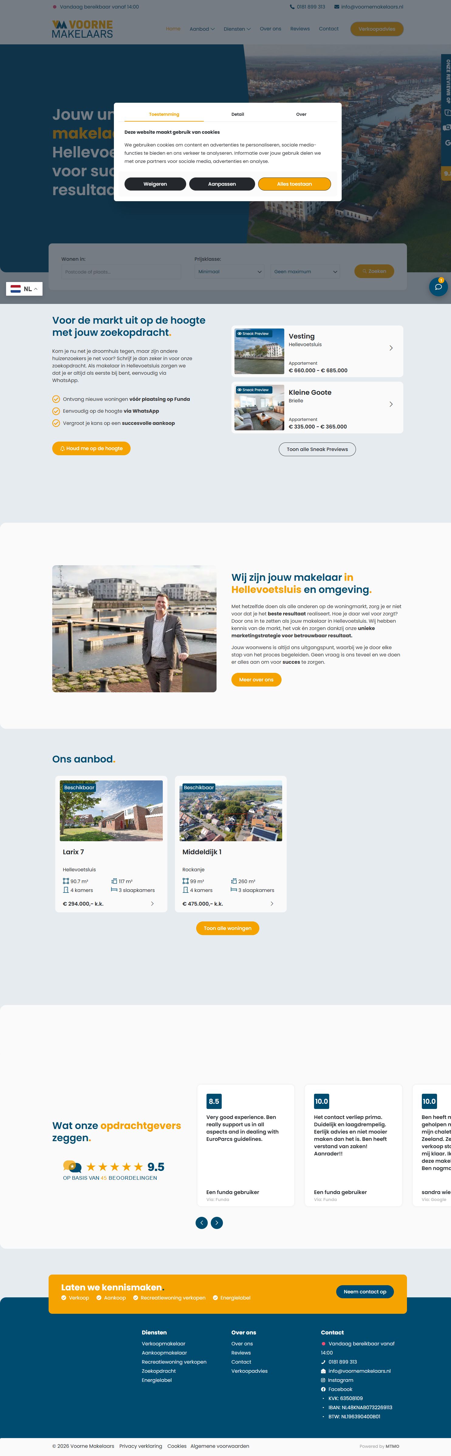 Screenshot van de website van www.voornemakelaars.nl