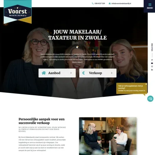 Capture d'écran du site web de www.voorstmakelaardij.nl