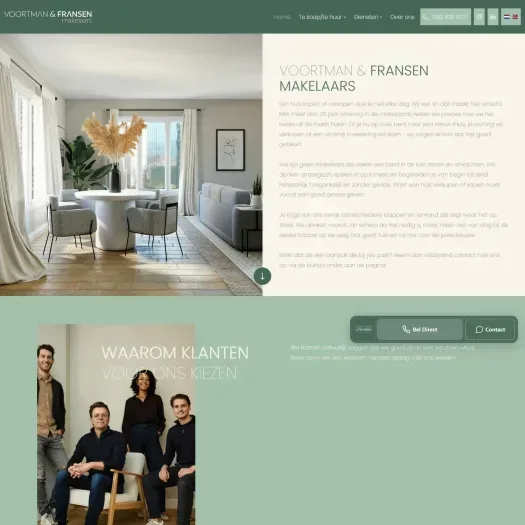 Screenshot of the website of www.voortmanenfransen.nl