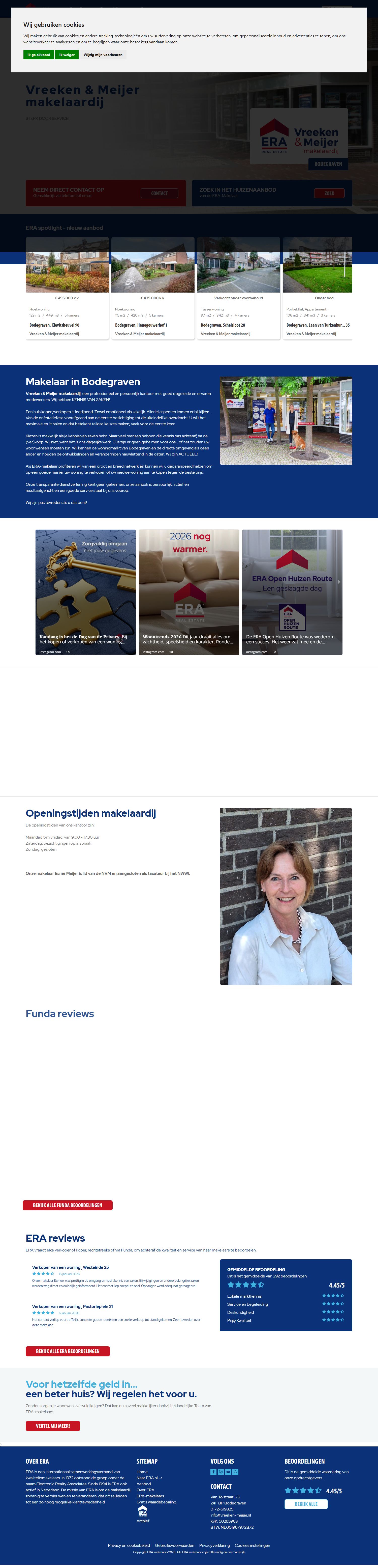 Screenshot van de website van www.vreeken-meijer.nl