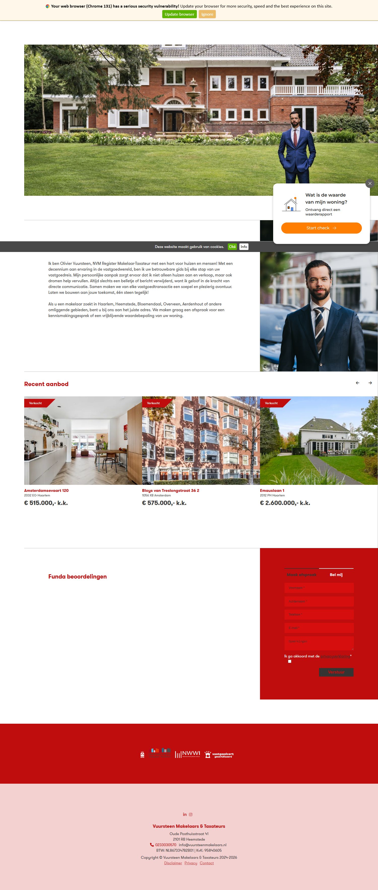 Screenshot van de website van www.vuursteenmakelaars.nl