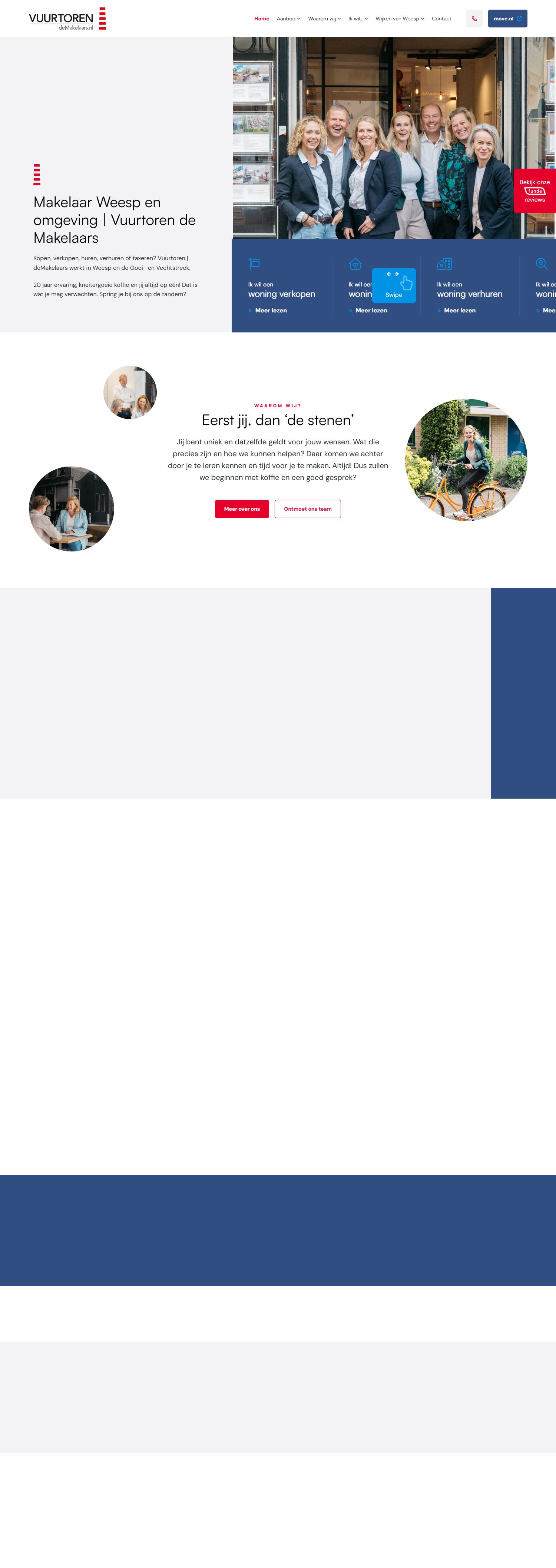 Screenshot van de website van www.vuurtoren.nl