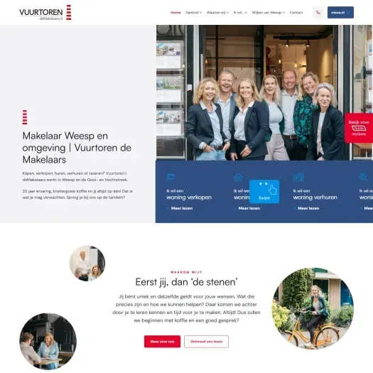 Screenshot of the website of www.vuurtoren.nl