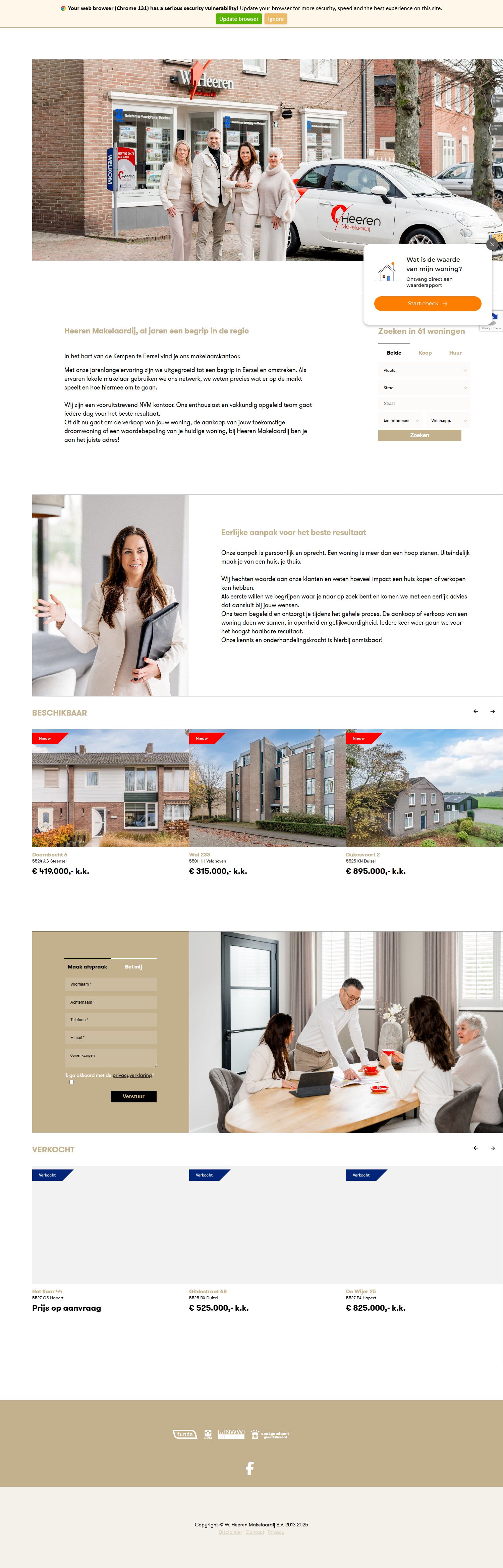 Screenshot van de website van www.wheeren.nl