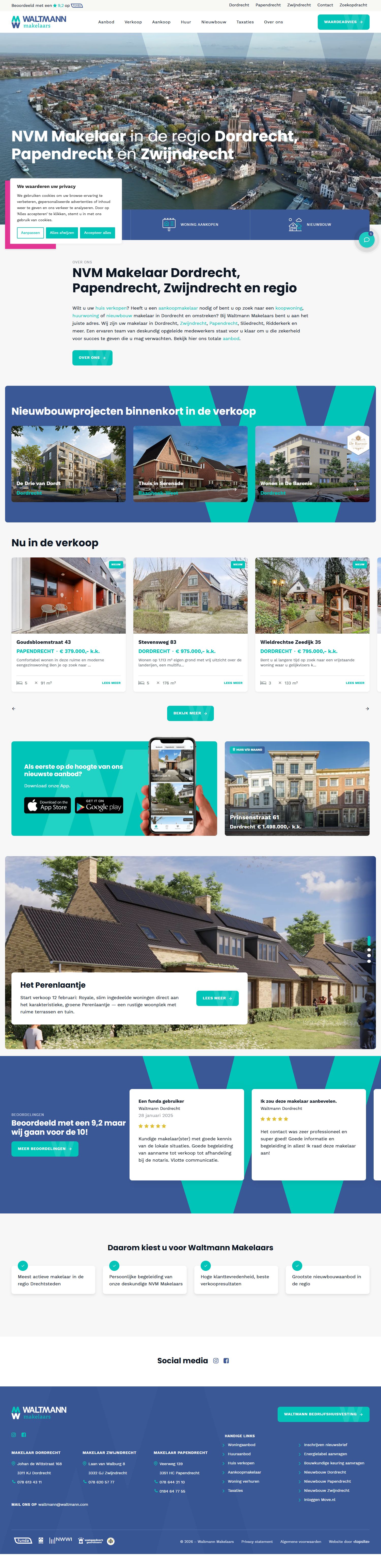 Screenshot van de website van www.waltmann.com