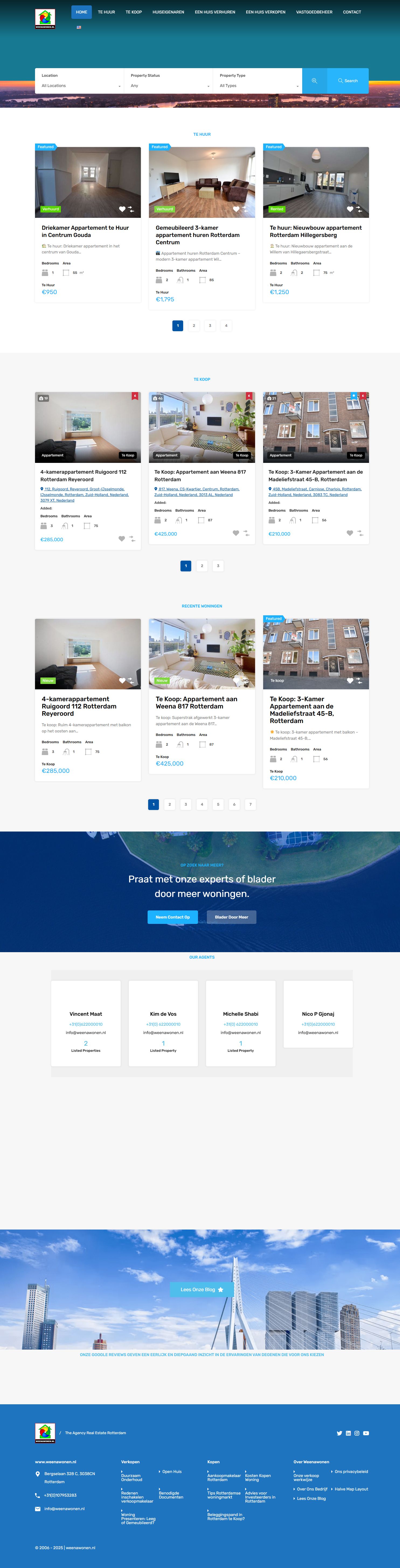 Screenshot van de website van www.weenawonen.nl