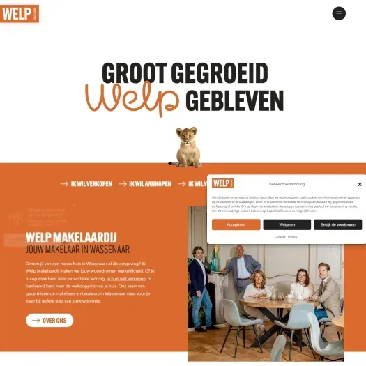 Capture d'écran du site web de www.welpmakelaardij.nl