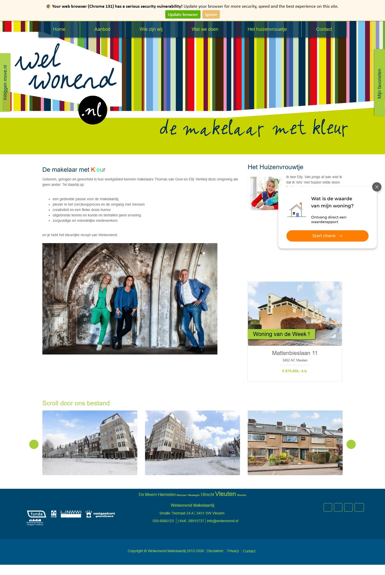 Screenshot van de website van www.welwonend.nl