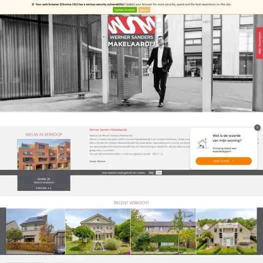 Capture d'écran du site web de www.wernersandersmakelaardij.nl