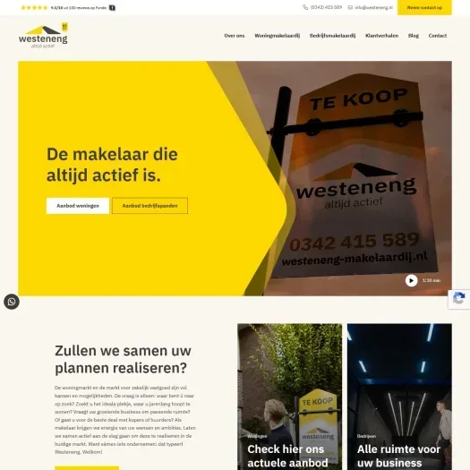 Screenshot of the website of www.westeneng.nl