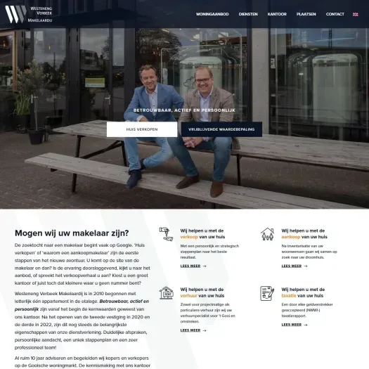 Capture d'écran du site web de www.wvmakelaardij.nl