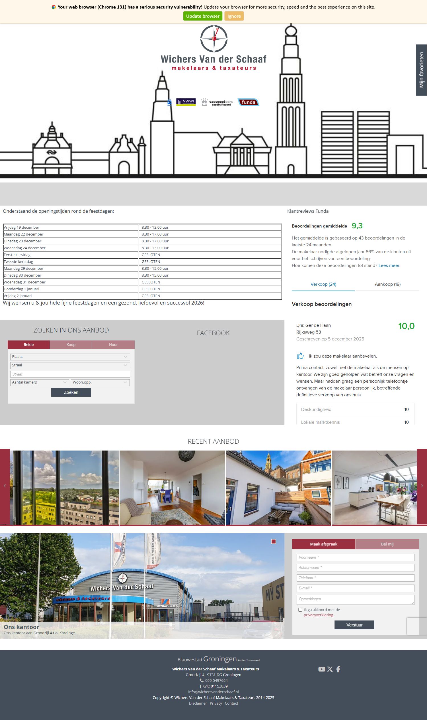 Screenshot van de website van www.wichersvanderschaaf.nl