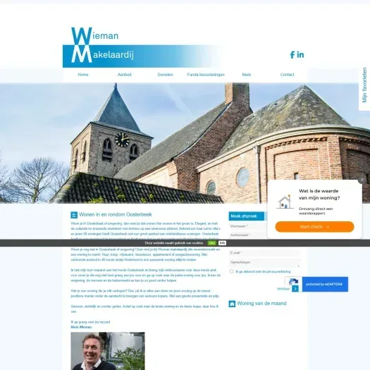 Screenshot of the website of www.wiemanmakelaardij.nl
