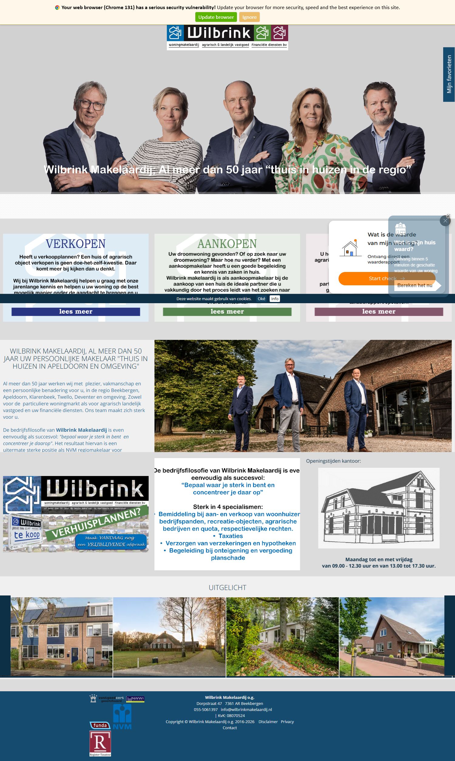 Screenshot van de website van www.wilbrinkmakelaardij.nl