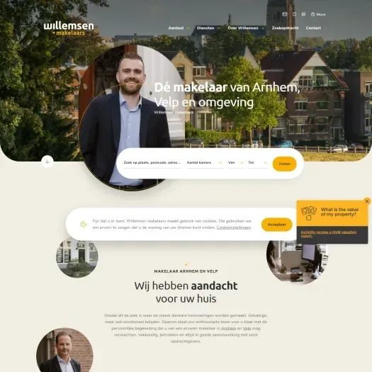 Screenshot of the website of www.willemsen.nl