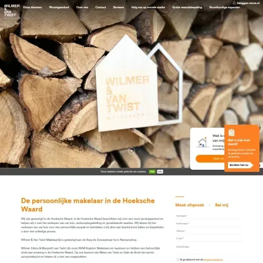Capture d'écran du site web de wilmerenvantwist.nl