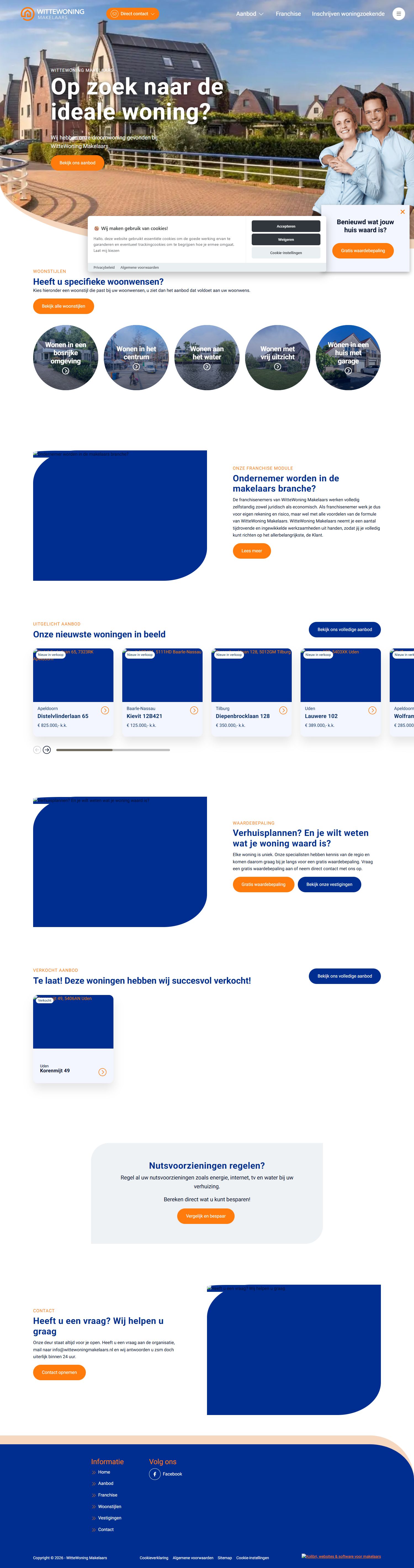 Screenshot van de website van www.wittewoningmakelaars.nl