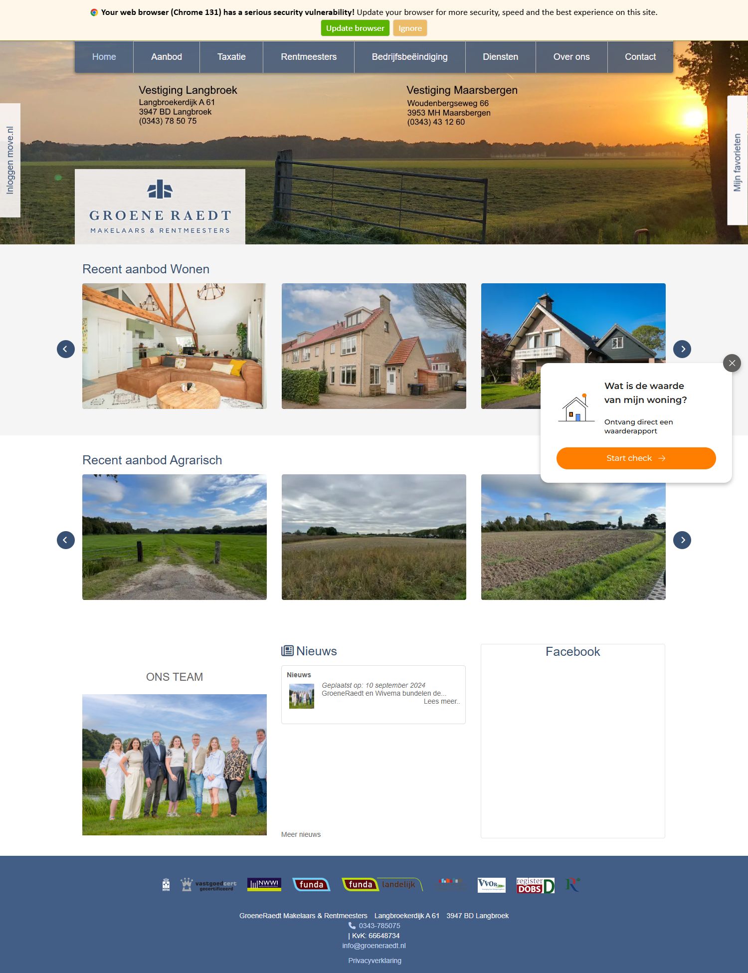 Screenshot van de website van www.wivema.nl