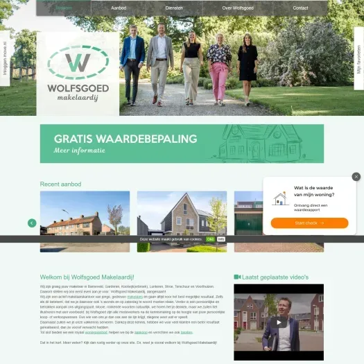 Screenshot of the website of www.wolfsgoed.nl