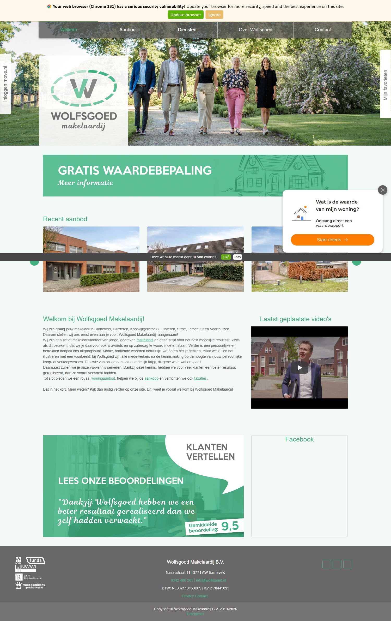 Screenshot van de website van www.wolfsgoed.nl