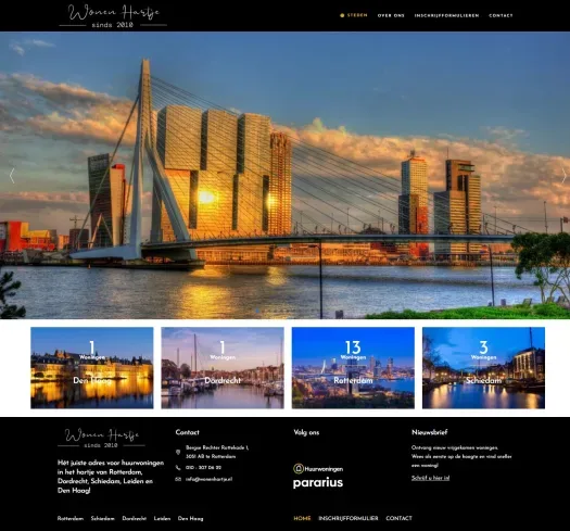 Screenshot van de website van wonenhartje.nl