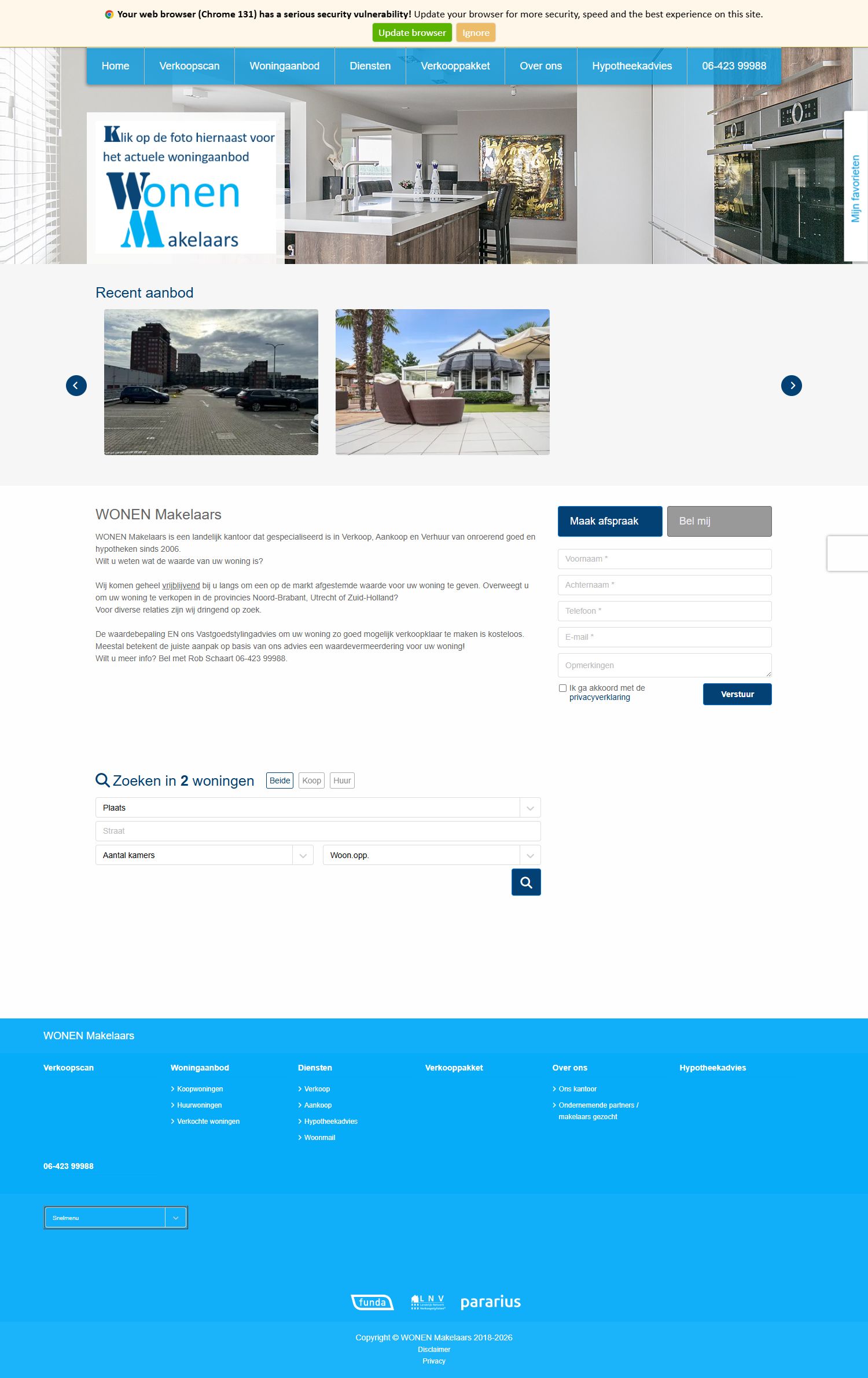 Screenshot van de website van www.wonenmakelaars.nl