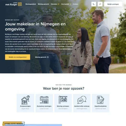 Screenshot of the website of www.wonenmetrutger.nl