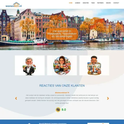 Screenshot of the website of wonen023.nl