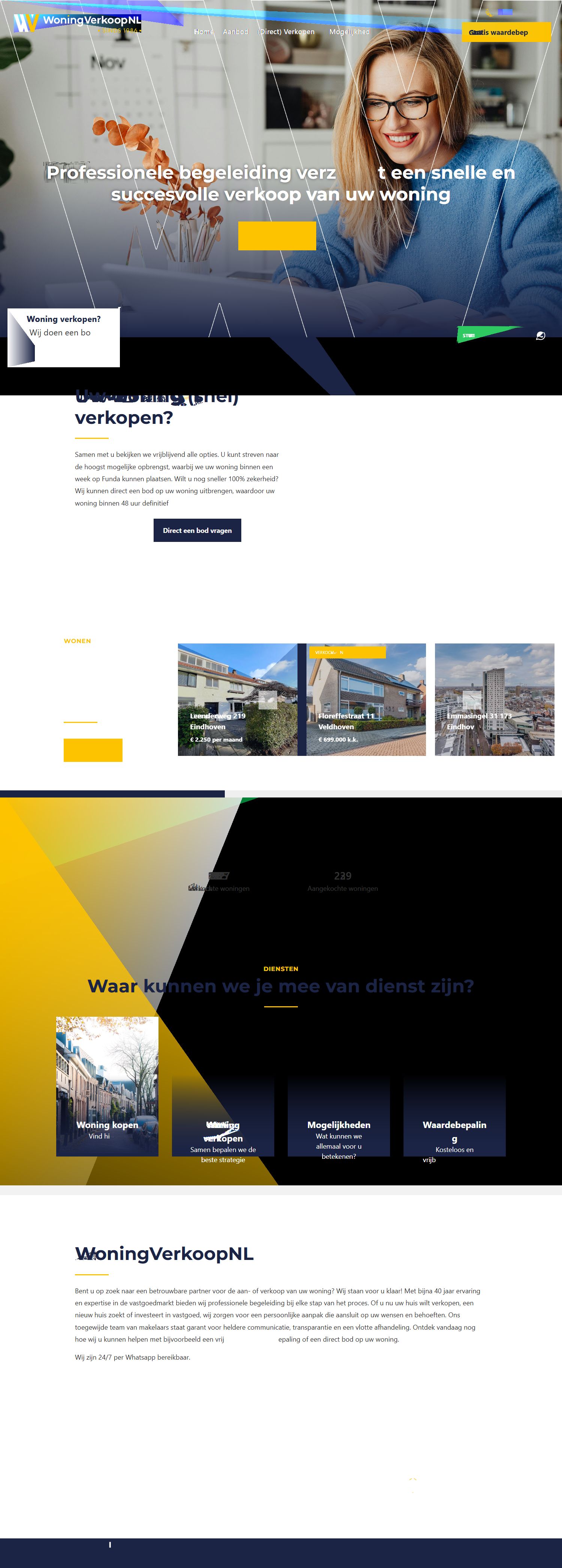 Screenshot van de website van www.woningverkoop.nl