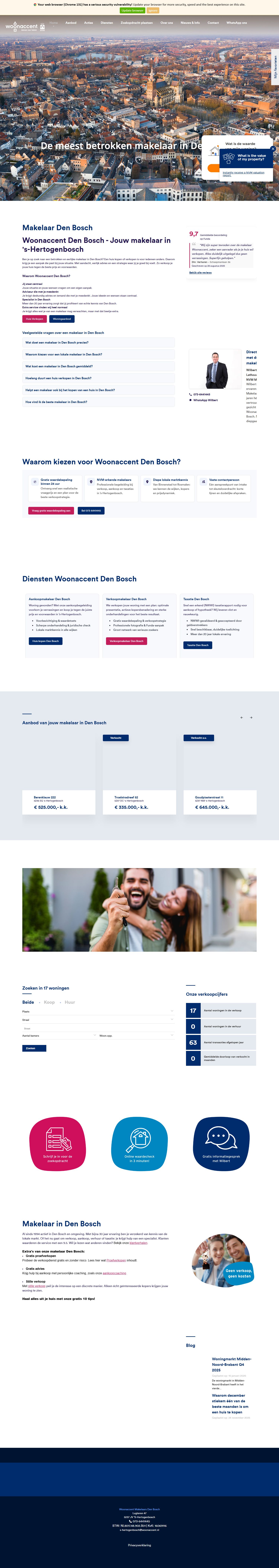 Screenshot van de website van www.woonaccentdenbosch.nl