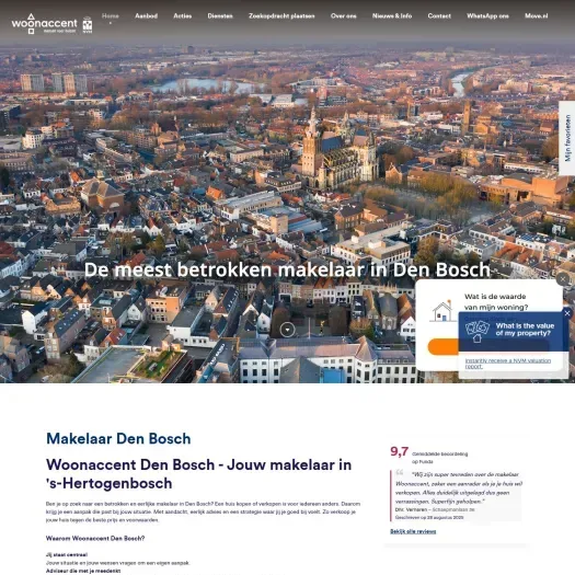 Screenshot of the website of www.woonaccentdenbosch.nl