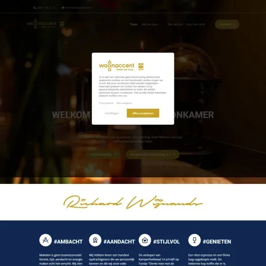 Screenshot of the website of www.woonaccentemmen.nl