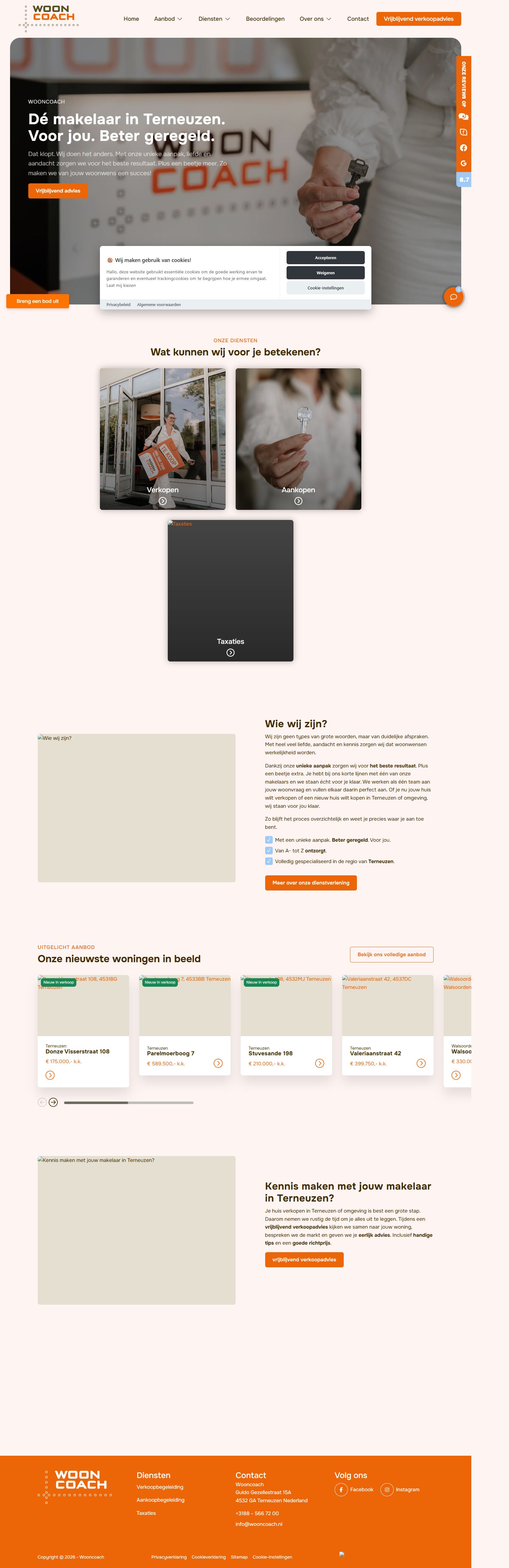 Screenshot van de website van www.wooncoach.nl