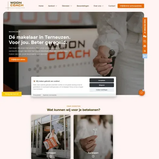 Capture d'écran du site web de www.wooncoach.nl