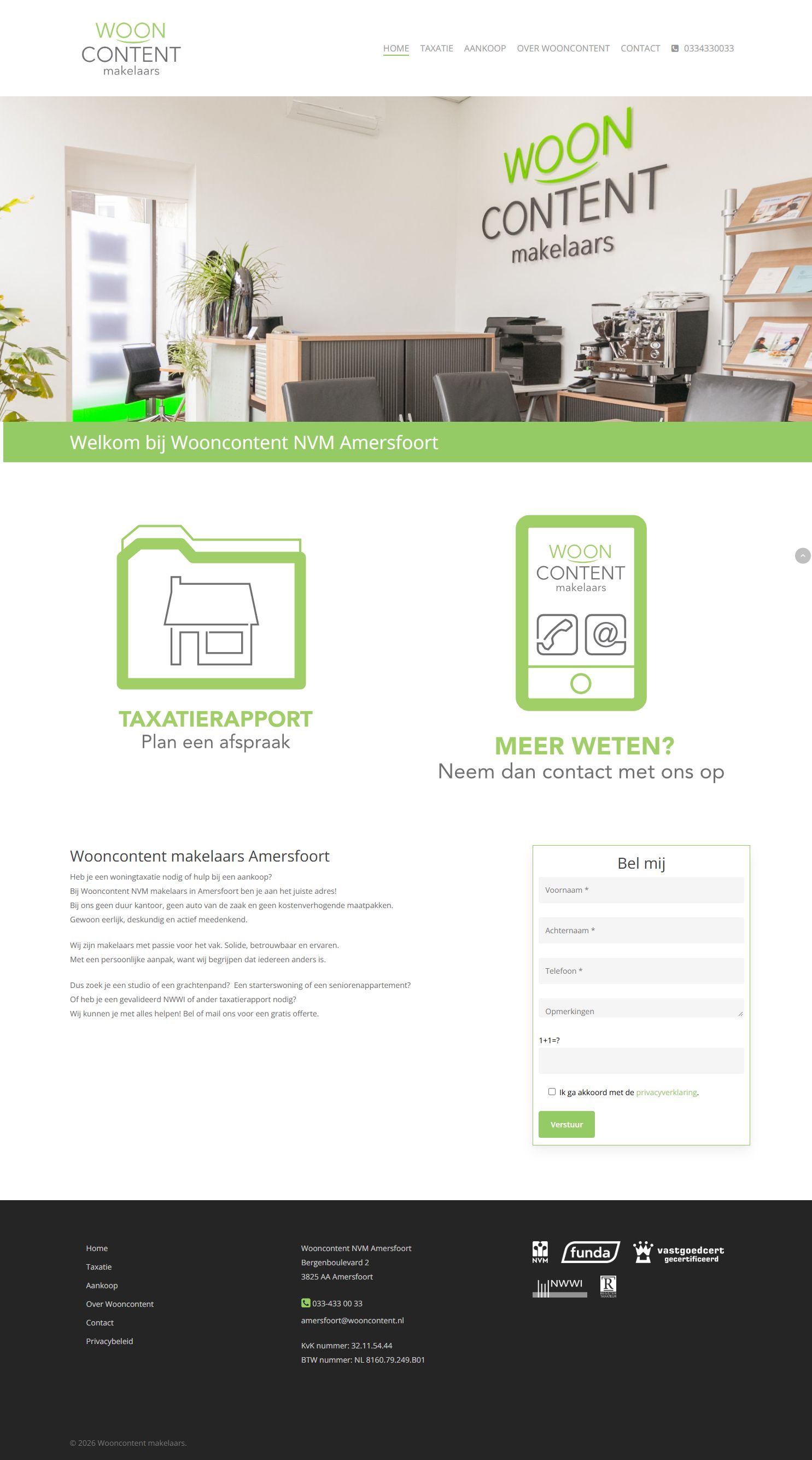 Screenshot van de website van www.wooncontent.nl