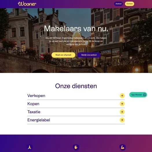 Capture d'écran du site web de woonermakelaars.nl