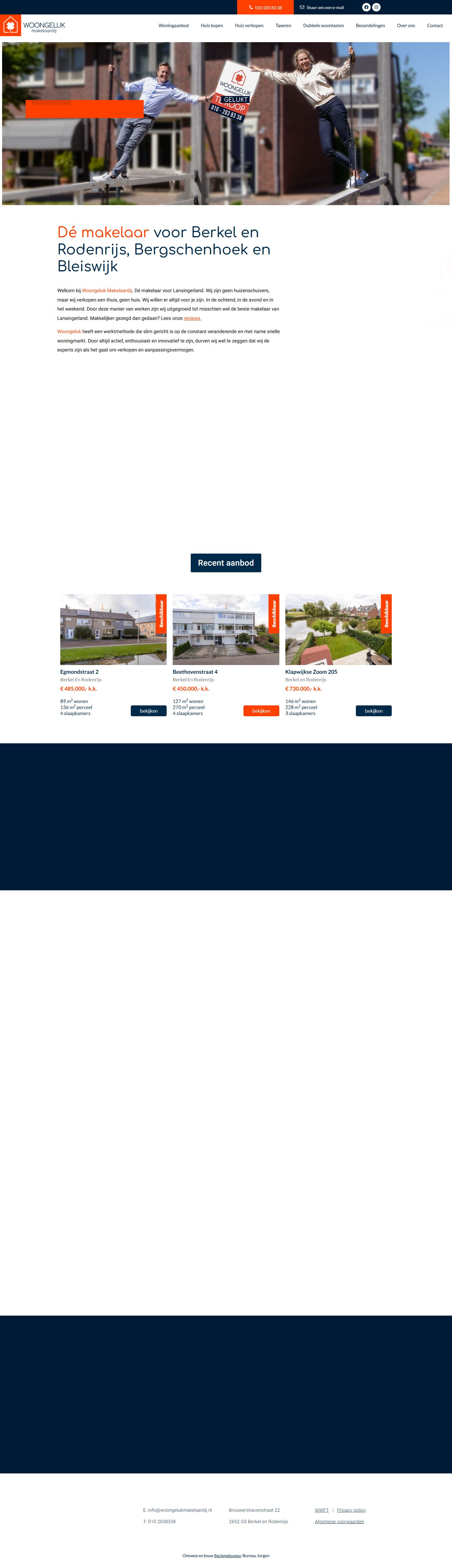 Screenshot van de website van www.woongelukmakelaardij.nl