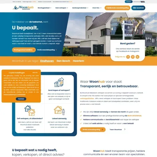 Screenshot der Website von woonhub.nl