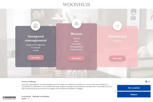 Capture d'écran du site web de www.woonhuis.nl