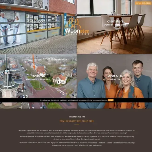Screenshot van de website van www.woonstee.nl