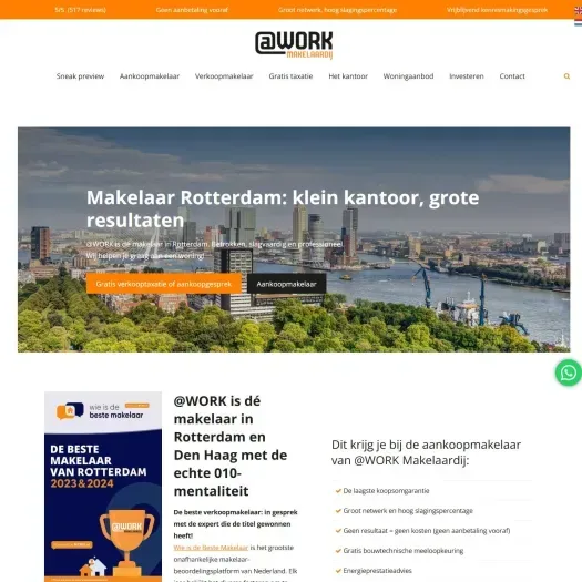Screenshot of the website of www.workmakelaardij.nl
