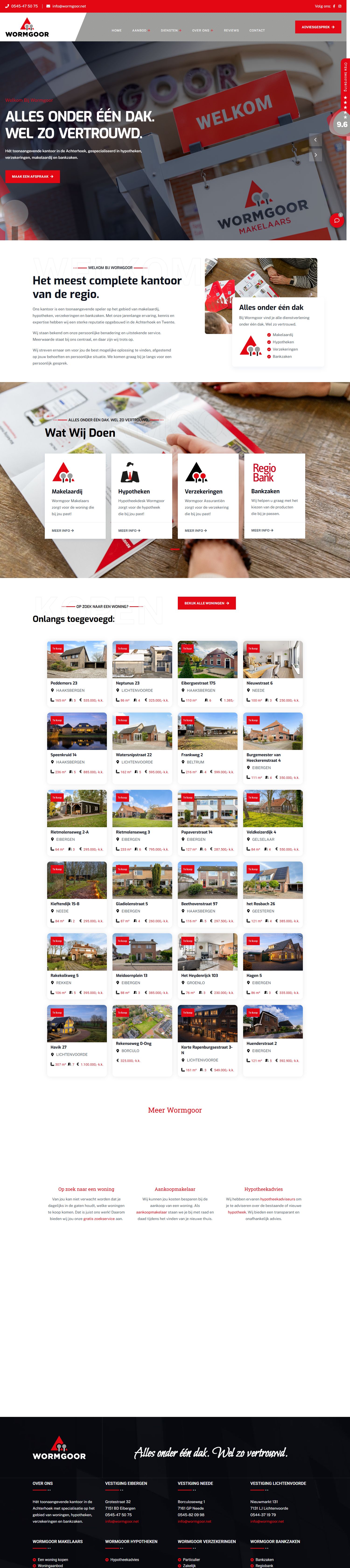 Screenshot van de website van www.wormgoor.net